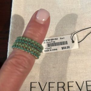 Evereve Ali stone rings; green & gold